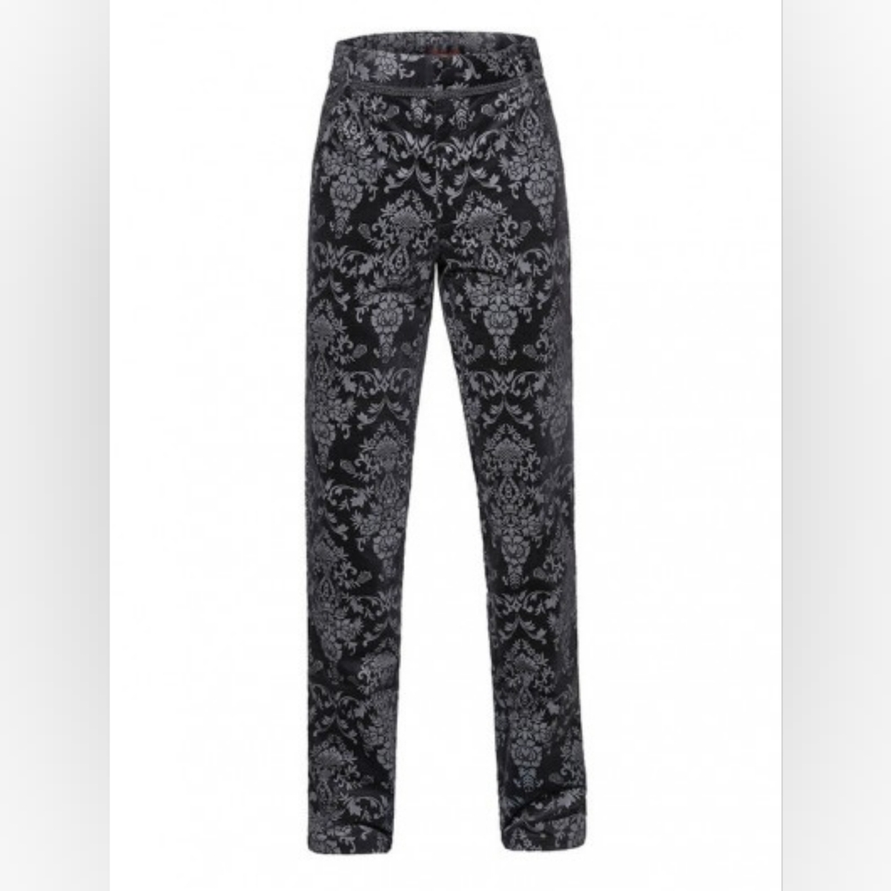 Pentagramme Unisex Black Aristocrat Vintage Gothic Damask Patterned Pants In 3X